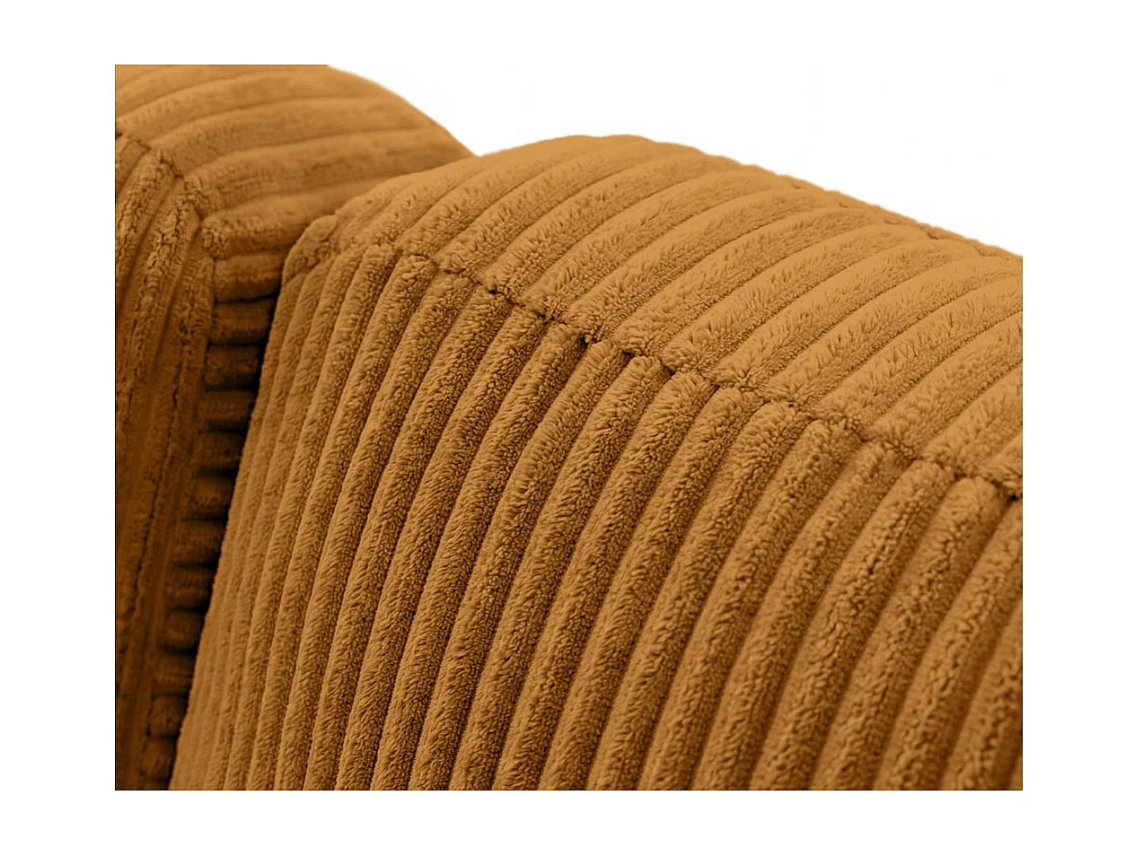 Canapé d'angle reversible convertible 4 places VERA en velours cotelé - Jaune