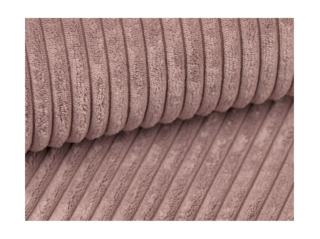 Canapé d'angle reversible convertible 4 places VERA en velours cotelé - Rose