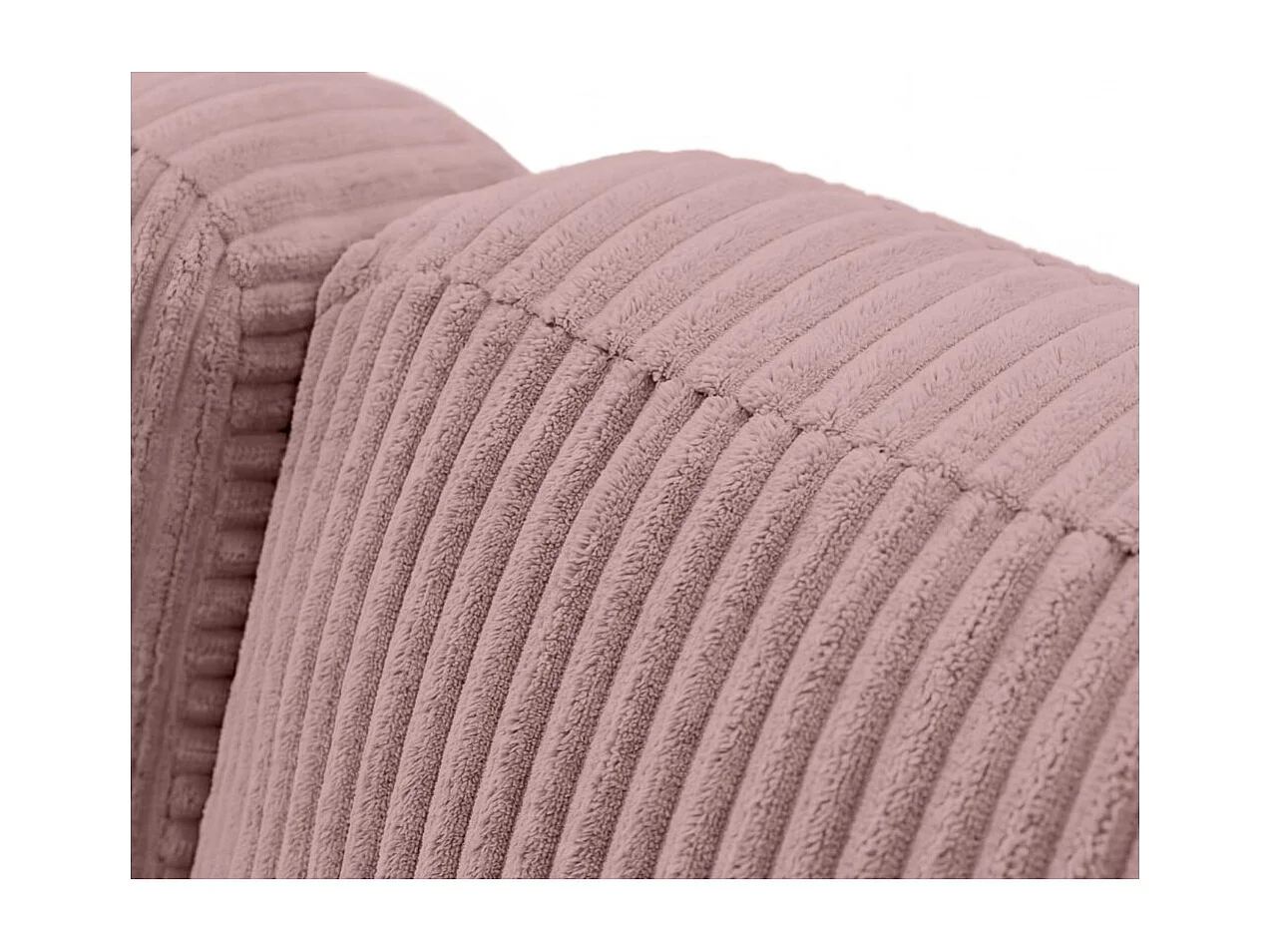 Canapé d'angle reversible convertible 4 places VERA en velours cotelé - Rose