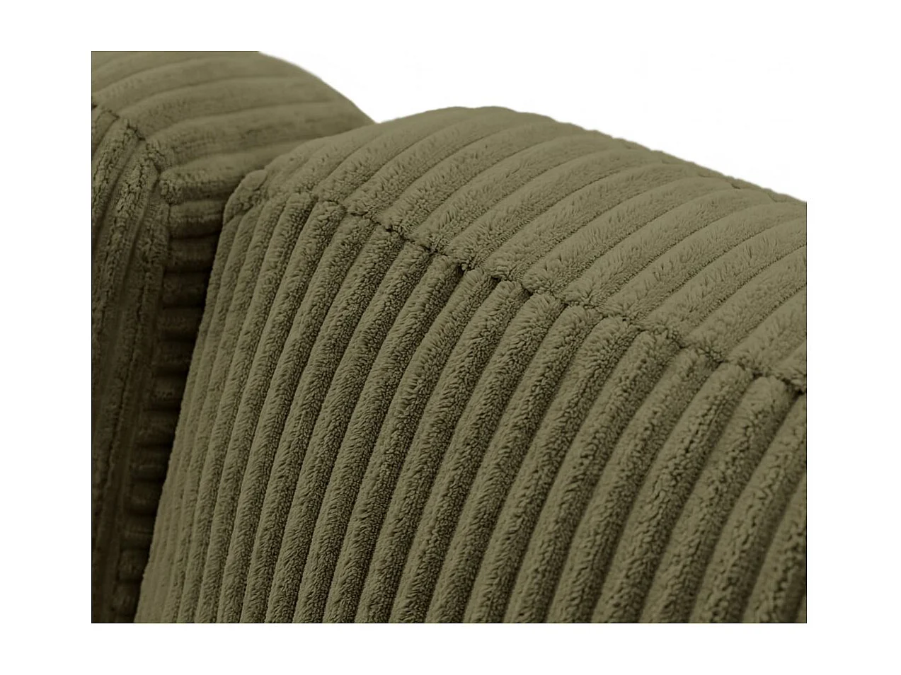 Canapé d'angle reversible convertible 4 places VERA en velours cotelé - Vert kaki
