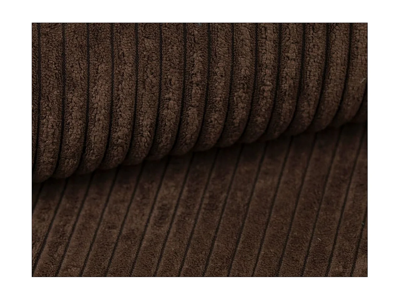 Canapé d'angle reversible convertible 4 places VERA en velours cotelé - Marron