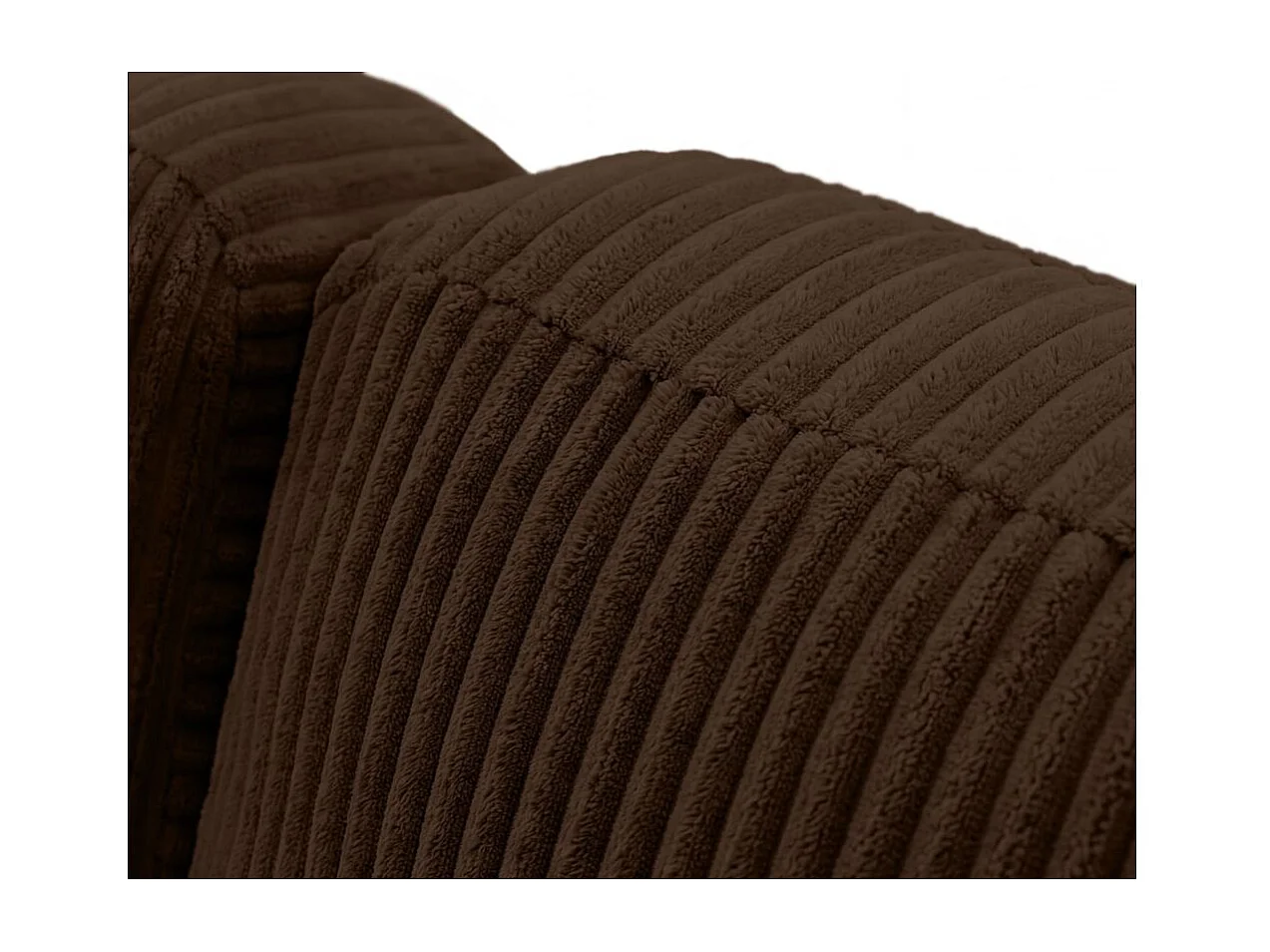 Canapé d'angle reversible convertible 4 places VERA en velours cotelé - Marron