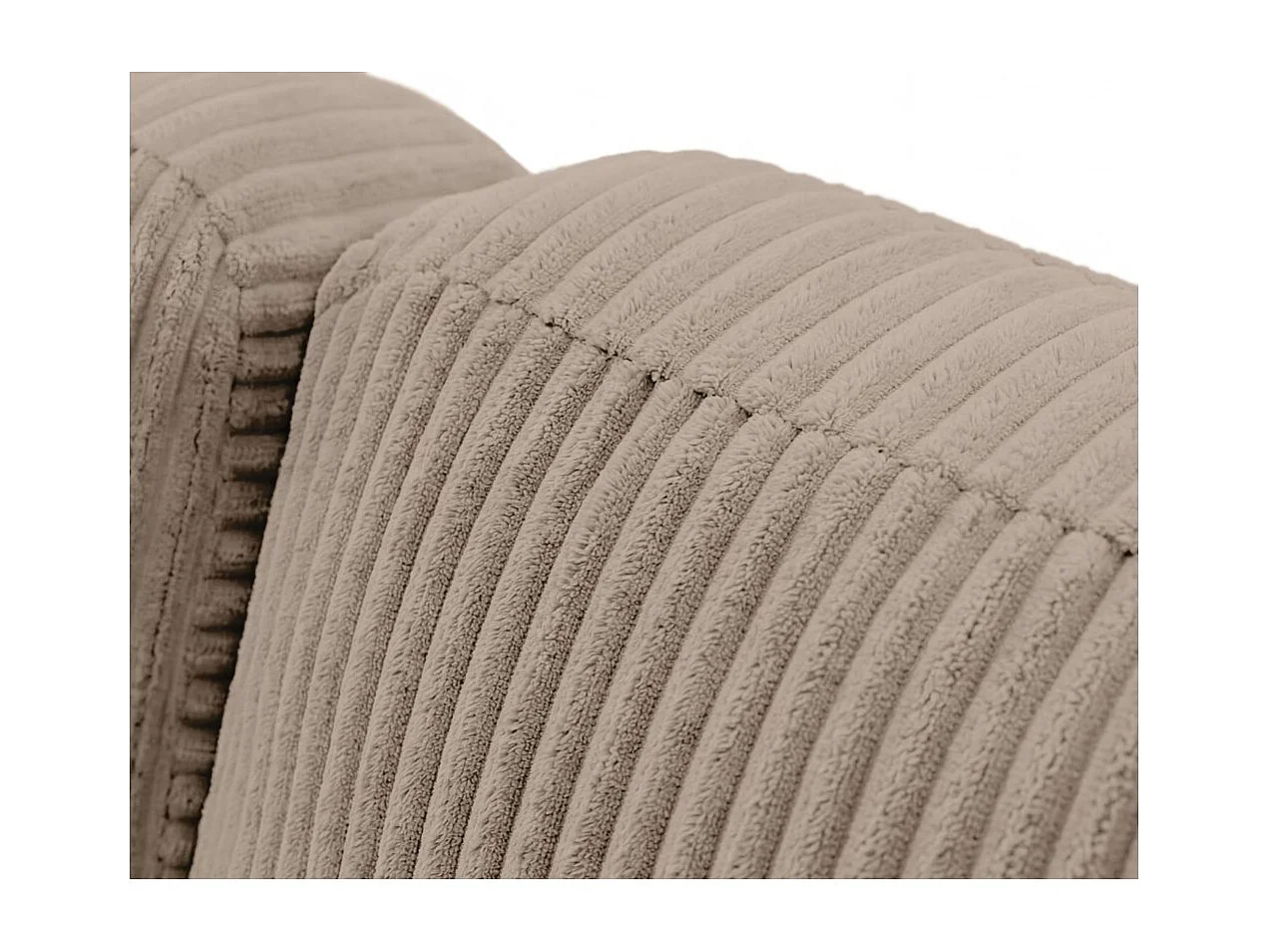 Canapé d'angle reversible convertible 4 places VERA en velours cotelé - Taupe