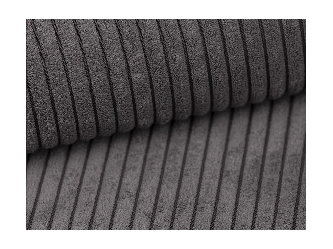 Canapé d'angle reversible convertible 4 places VERA en velours cotelé - Gris