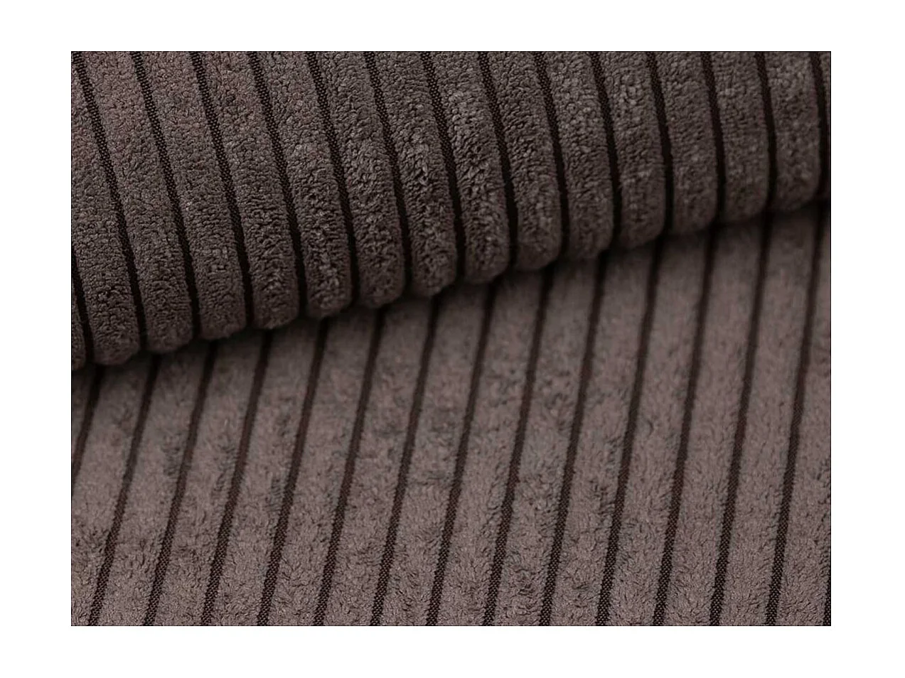 Canapé d'angle reversible convertible 4 places VERA en velours cotelé - Marron glacé