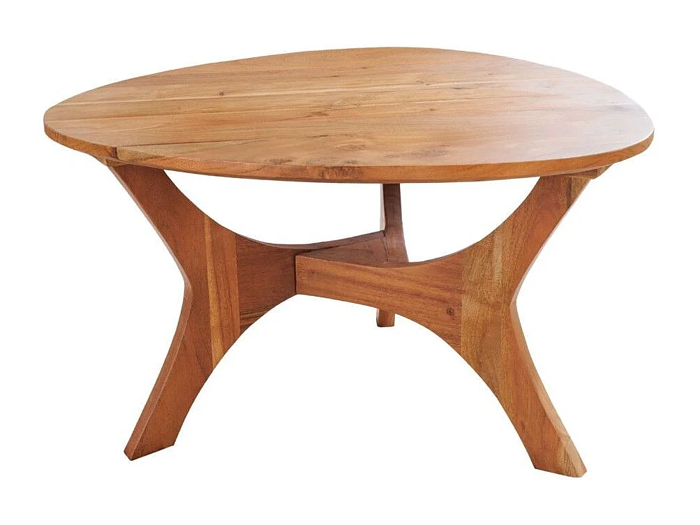 Table basse ABITTA ronde 70 cm en bois d'acacia – Table basse moderne en bois massif