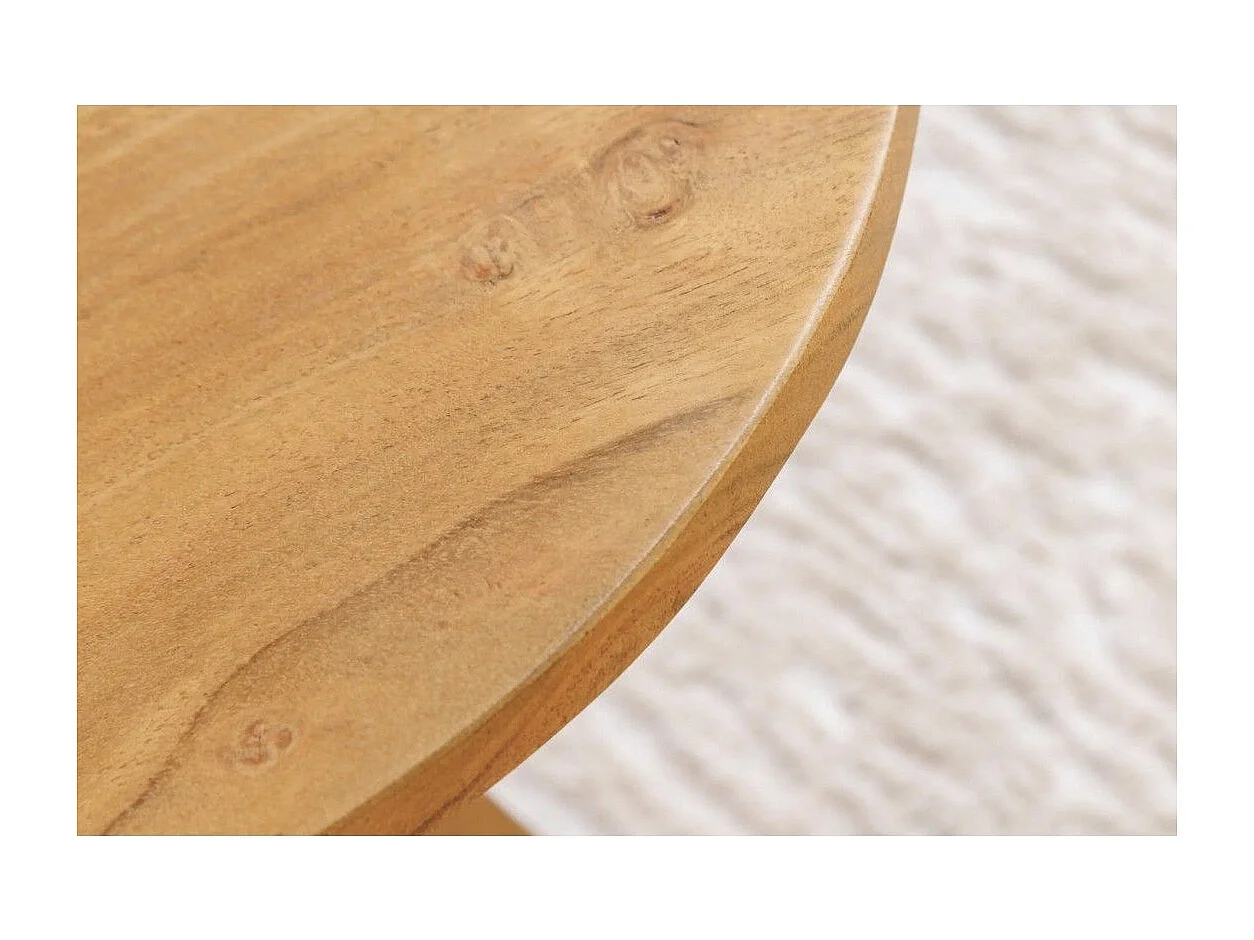 Table basse ABITTA ronde 70 cm en bois d'acacia – Table basse moderne en bois massif