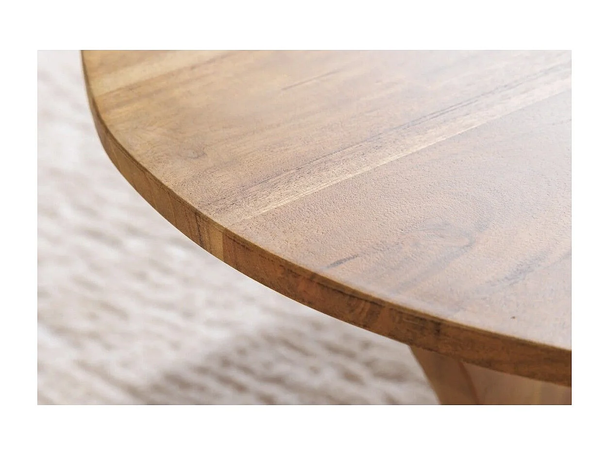 Table basse ABITTA ronde 70 cm en bois d'acacia – Table basse moderne en bois massif