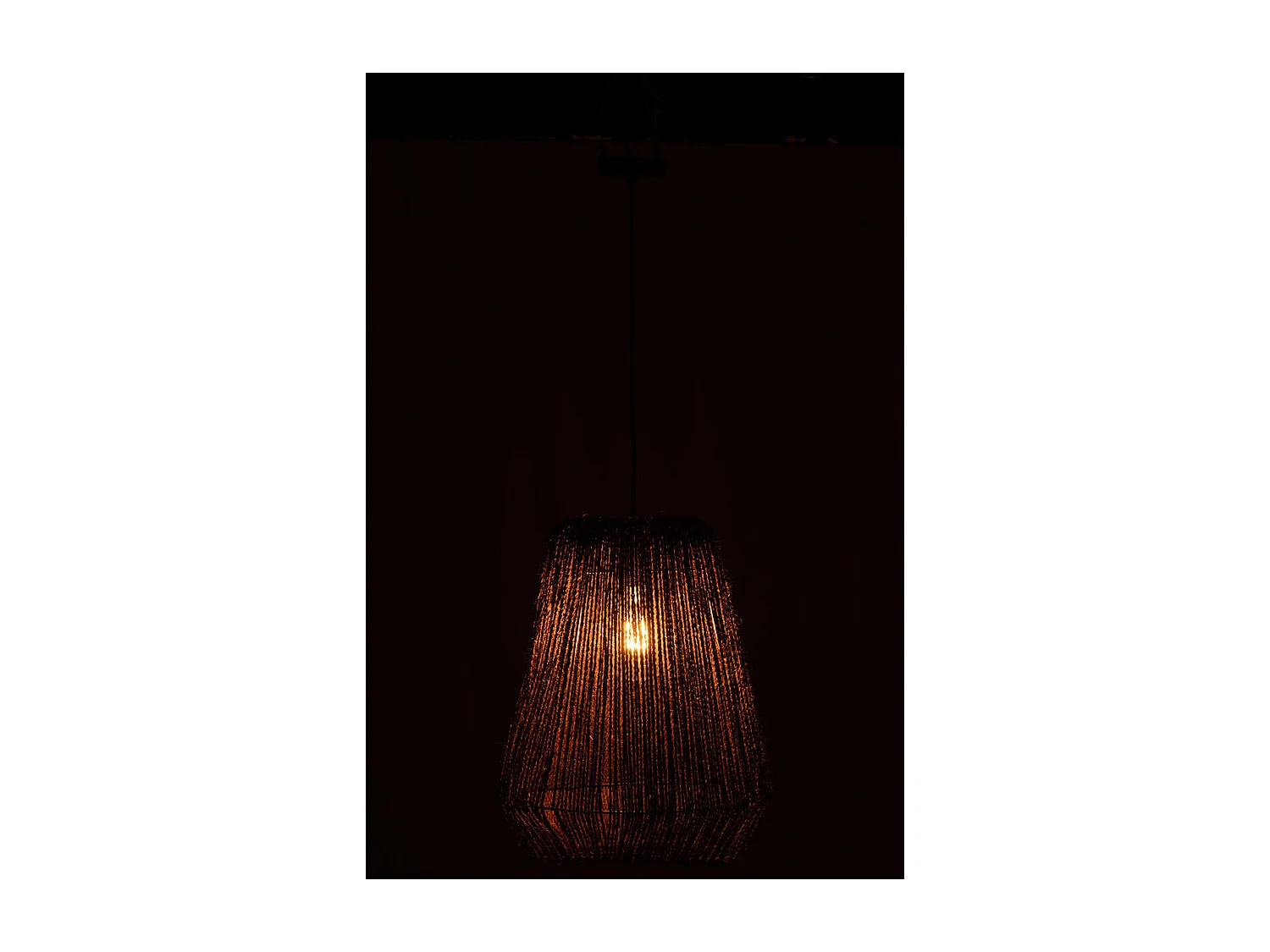 Lampe Suspension en Palmier "Trudy" 50cm Marron