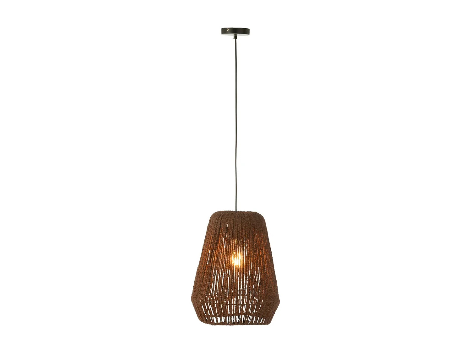 Lampe Suspension en Palmier "Trudy" 38cm Marron