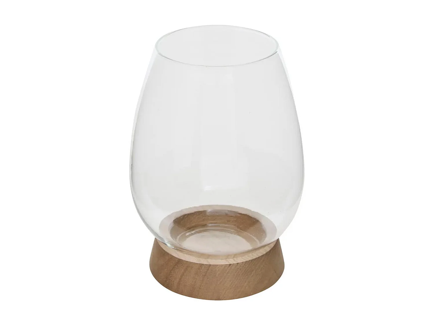 Photophore Déco en Verre "Wonj" 18cm Transparent