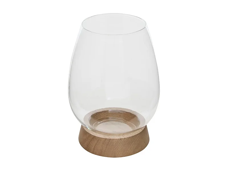 Photophore Déco en Verre "Wonj" 18cm Transparent