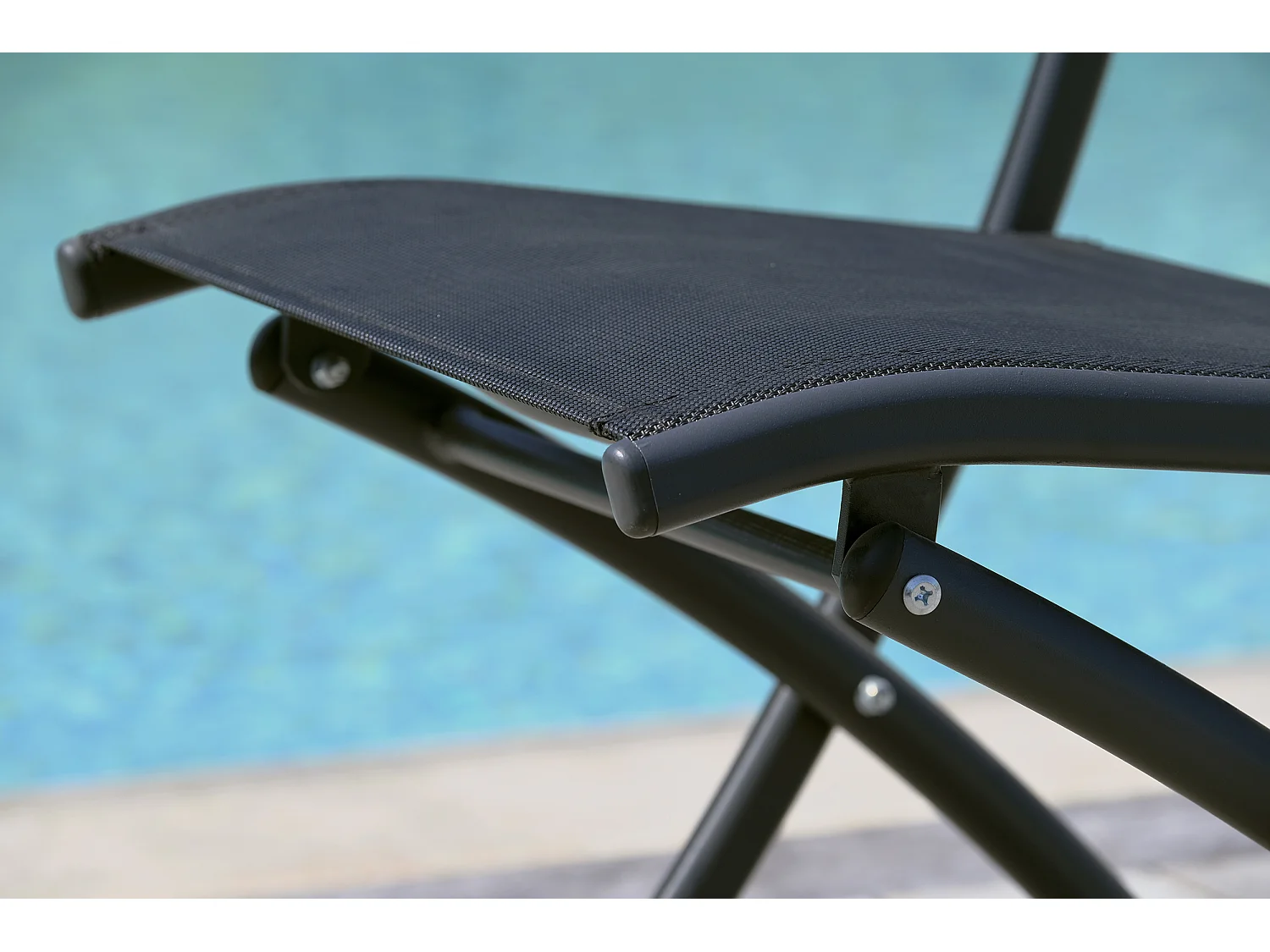 Klappbarer Gartenstuhl, Aluminium, Textilene, schwarz