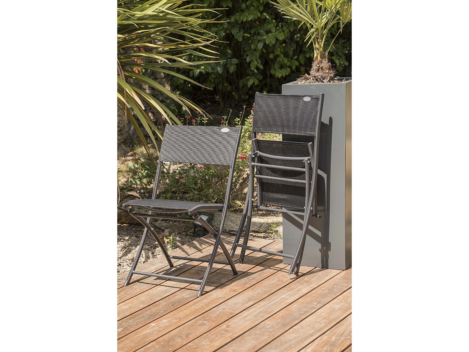 Chaise de Jardin Pliante "Boston" 82cm Gris Anthracite