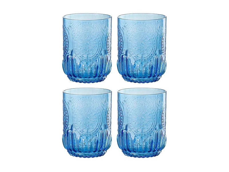 Lot de 4 Verres Design "Maya" 32cl Bleu