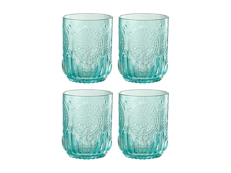 Lot de 4 Verres Design "Maya" 32cl Turquoise