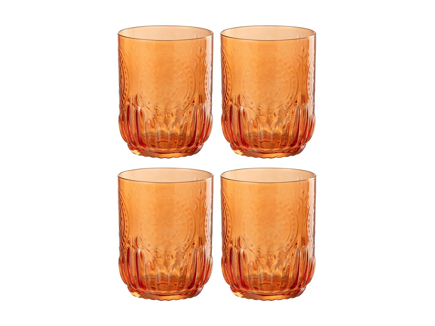 Lot de 4 Verres Design "Maya" 32cl Orange