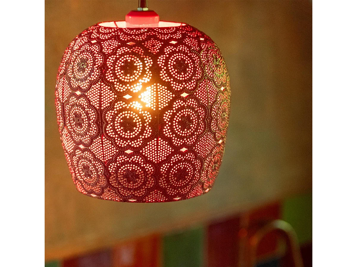 Lampe Suspension en Métal "Alive" 39cm Rouge