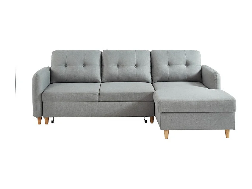 ELIS canapé effet lin gris cl gris clair gris clair