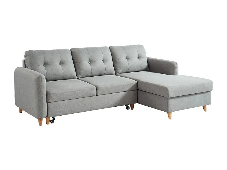 ELIS canapé effet lin gris cl gris clair gris clair