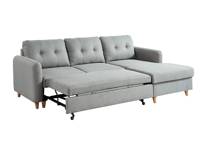 ELIS canapé effet lin gris cl gris clair gris clair