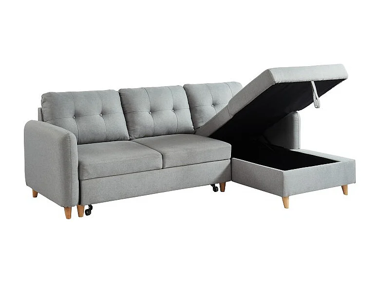 ELIS canapé effet lin gris cl gris clair gris clair