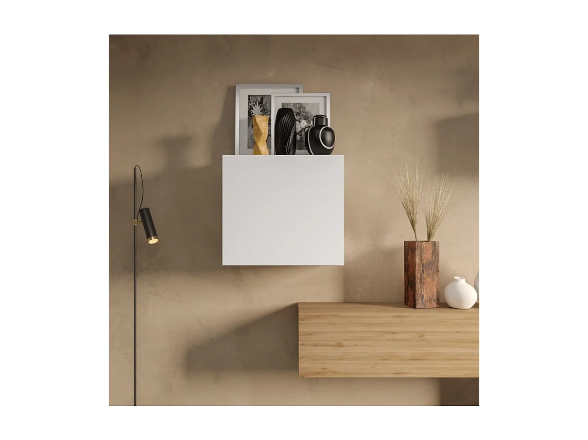 Rangement mural MARINA laqué blanc brillant L55 x P30 x H50