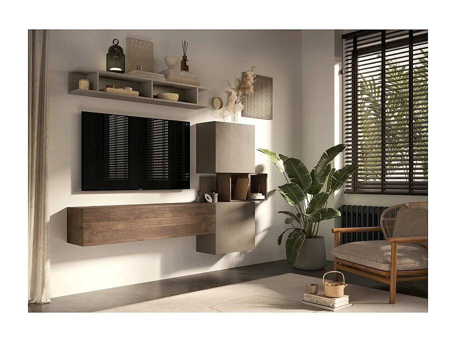 Etagère murale MARINA effet argile 138cm