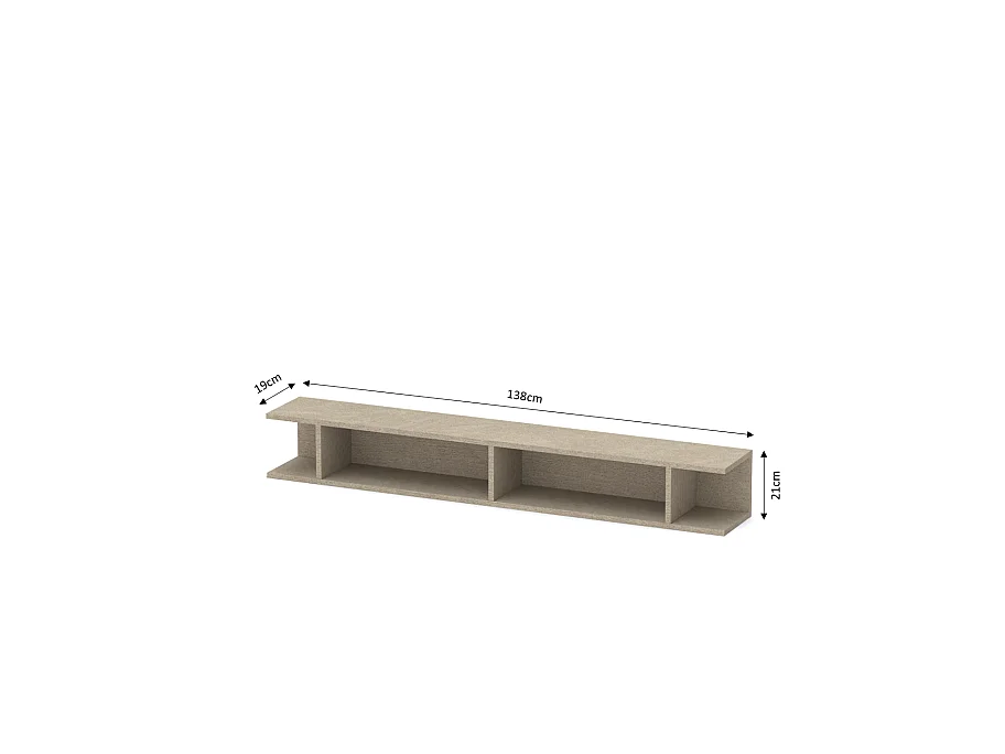 Etagère murale MARINA effet argile 138cm