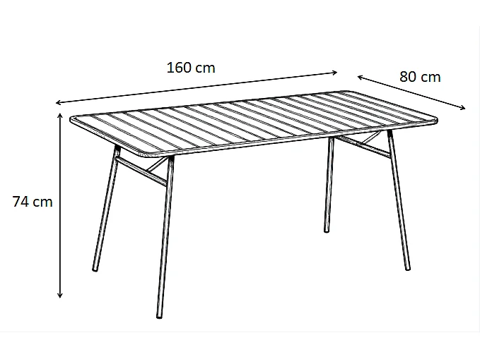 Salle à manger de jardin en métal - une table L.160 cm et 8 fauteuils empilables - Rouge - MIRMANDE de MYLIA