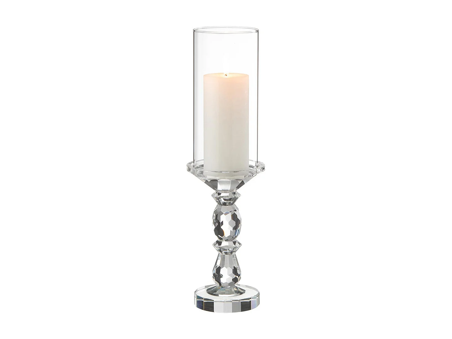 Photophore Design en Cristal "Marie" 42cm Transparent