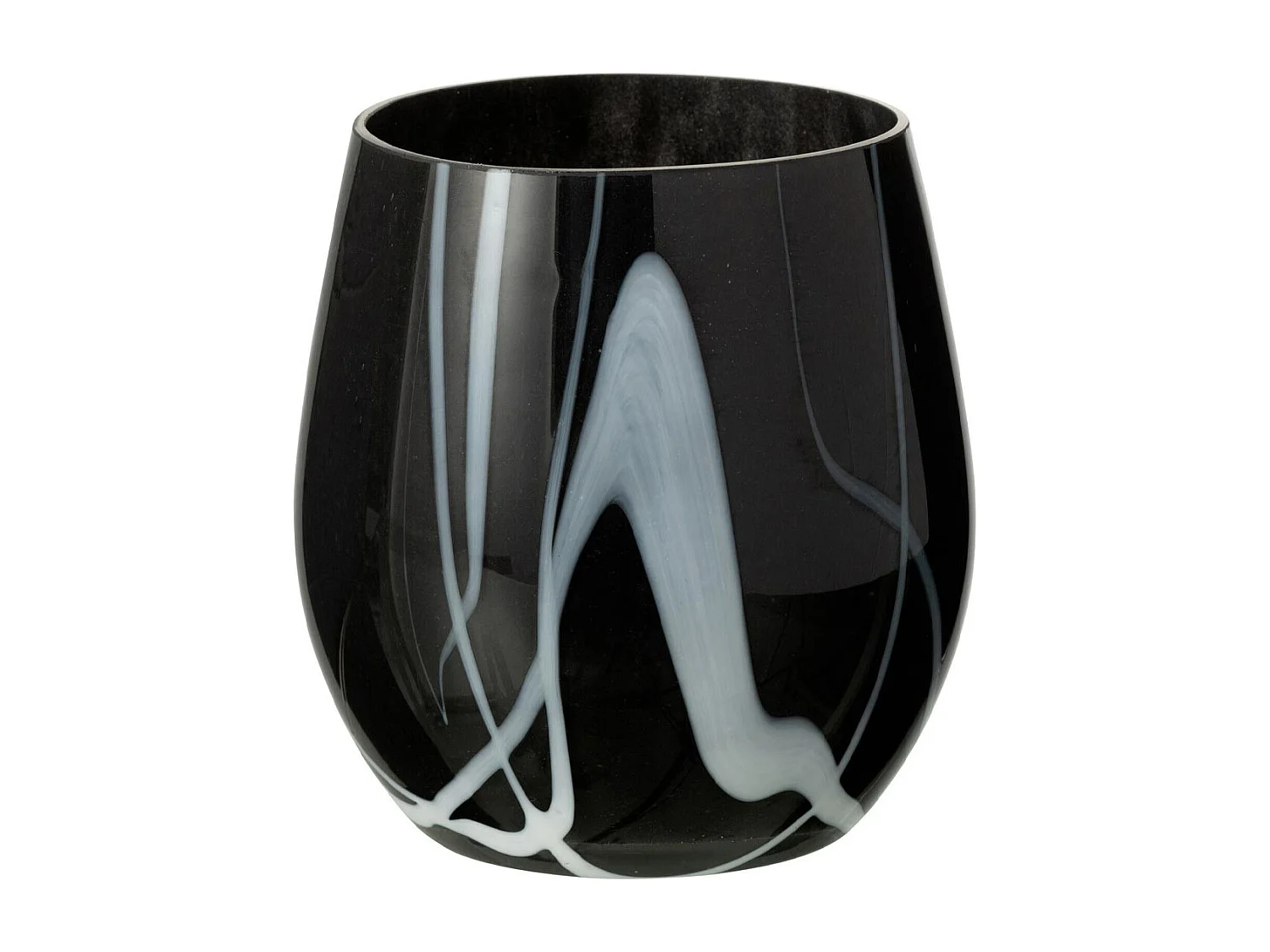 Photophore en Verre "Effet Fumé" 14cm Noir