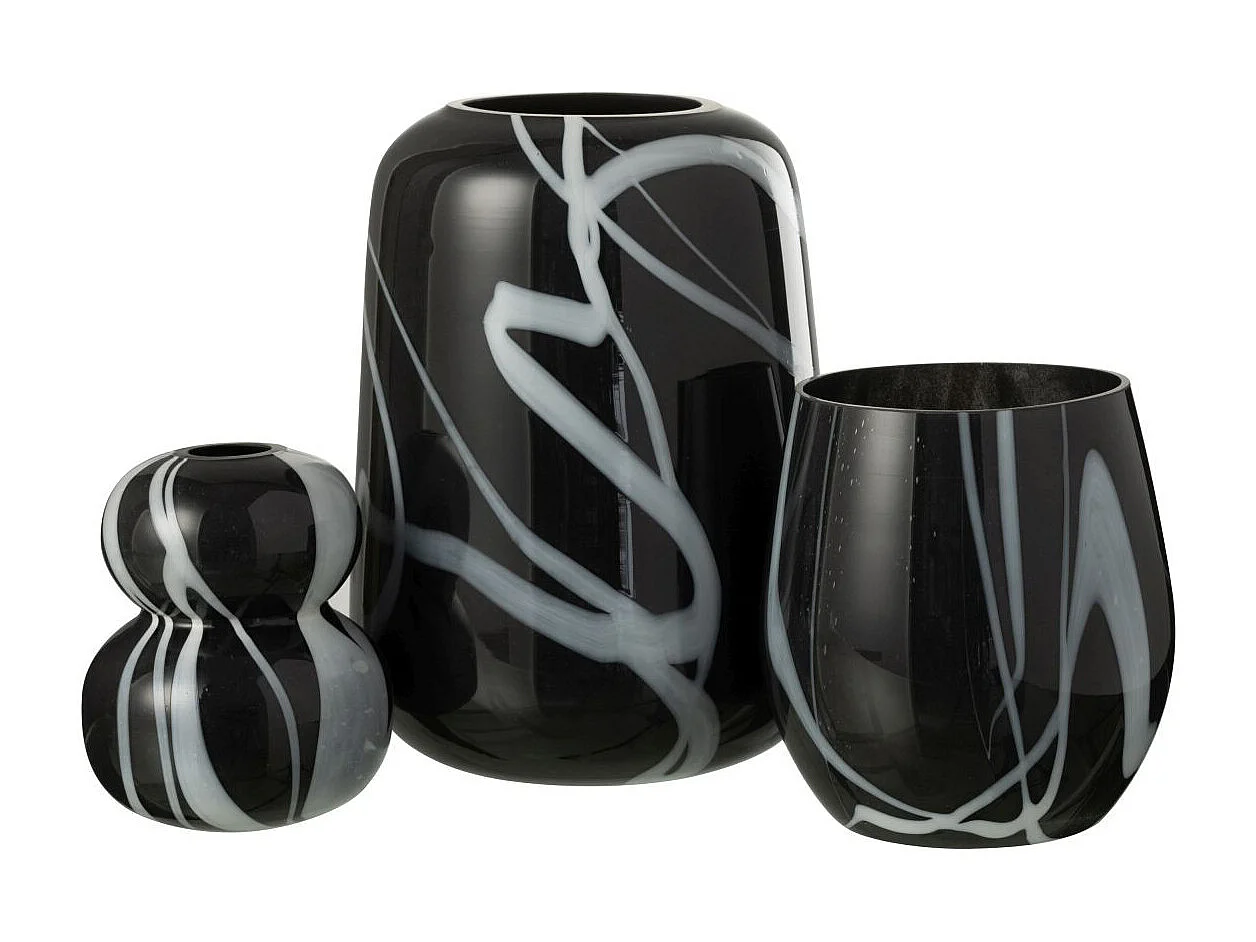 Photophore en Verre "Effet Fumé" 14cm Noir