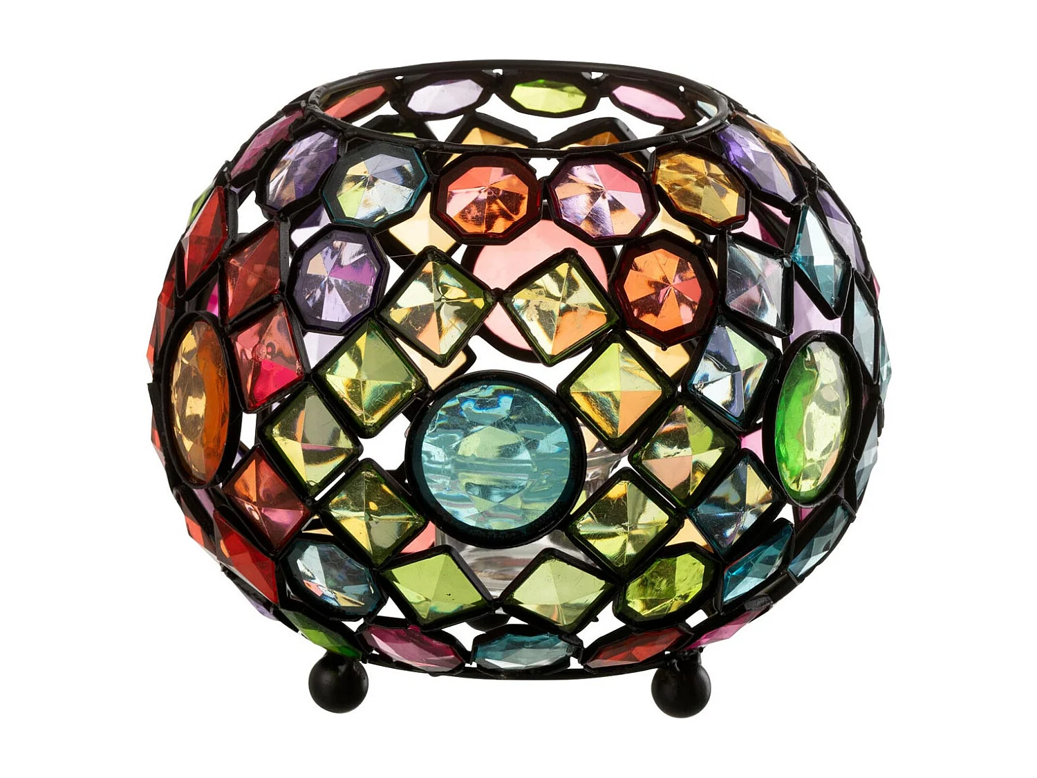 Photophore en Métal "Festive" 20cm Multicolore