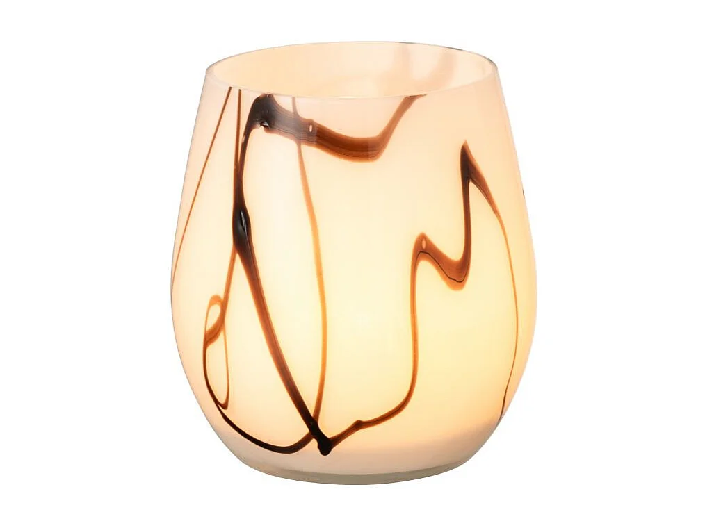 Photophore en Verre "Effet Fumé" 14cm Blanc