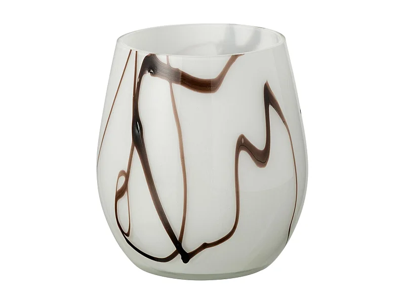 Photophore en Verre "Effet Fumé" 14cm Blanc