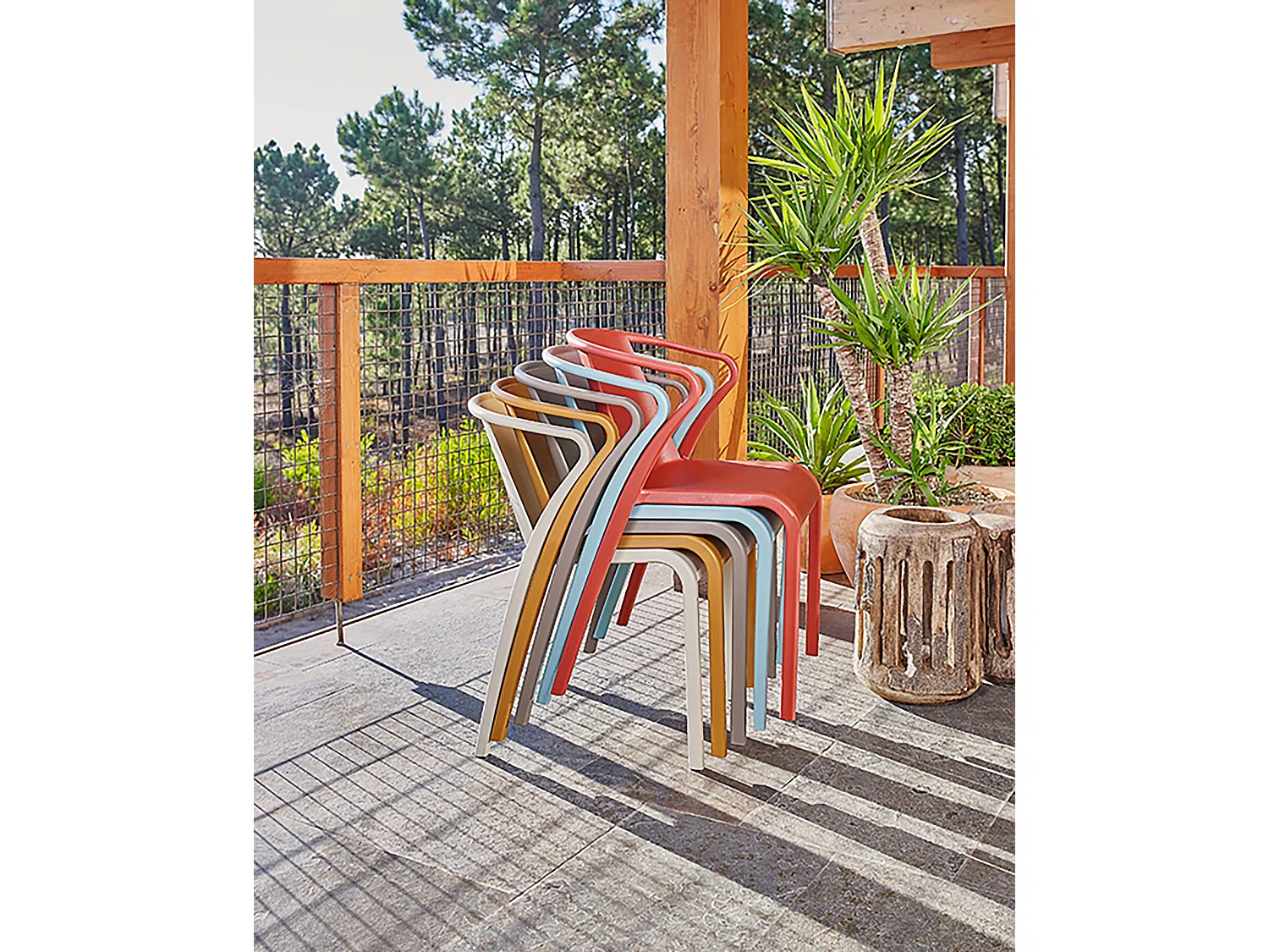 Fauteuil de Jardin Empilable "Fado" 76cm Taupe