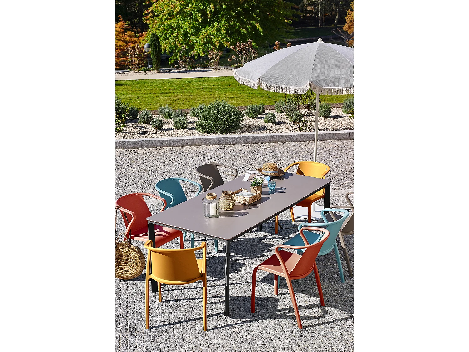 Fauteuil de Jardin Empilable "Fado" 76cm Taupe