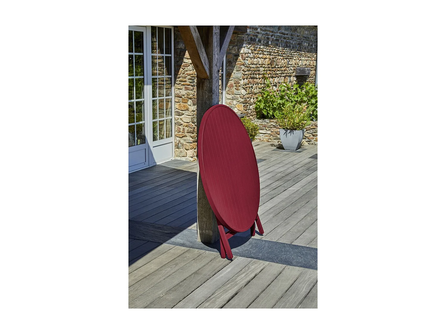 Table de Jardin Pliante "Marius" 110cm Rouge Carmin