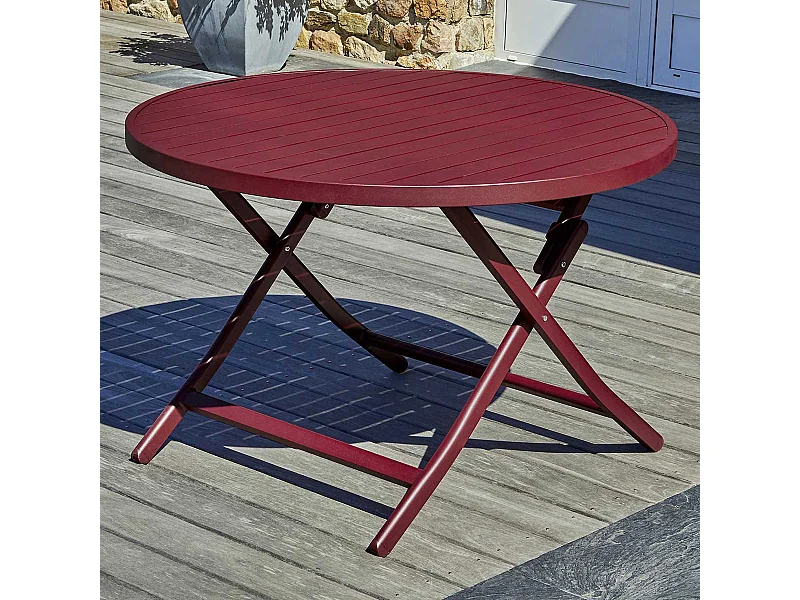 Table de Jardin Pliante "Marius" 110cm Rouge Carmin
