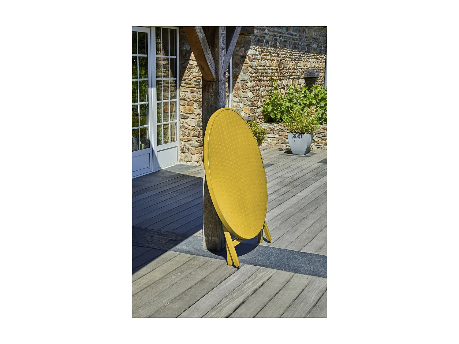 Table de Jardin Pliante "Marius" 110cm Moutarde