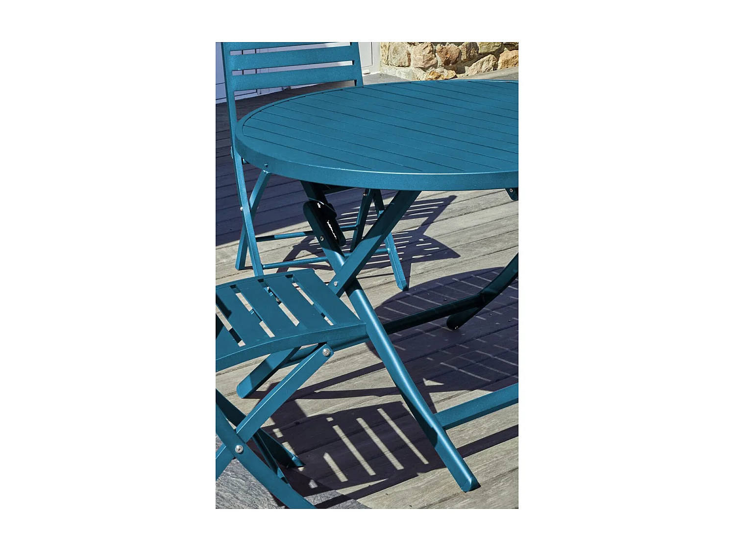 Table de Jardin Pliante "Marius" 110cm Bleu Canard