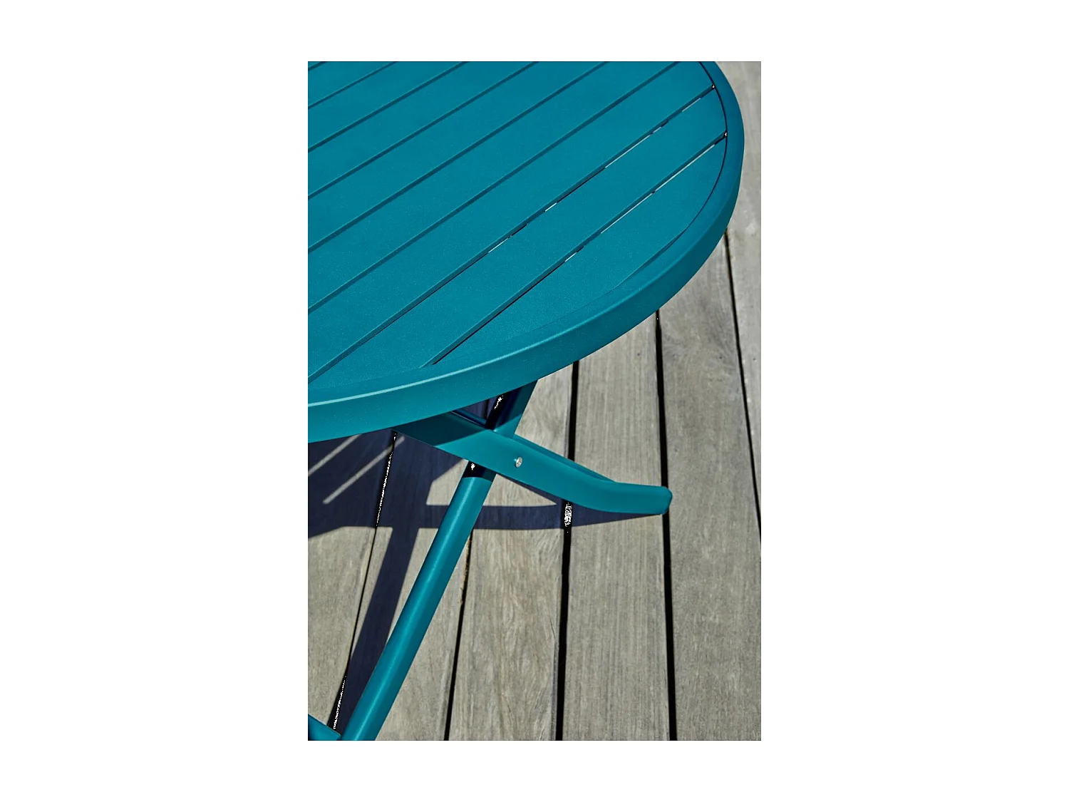 Table de Jardin Pliante "Marius" 110cm Bleu Canard
