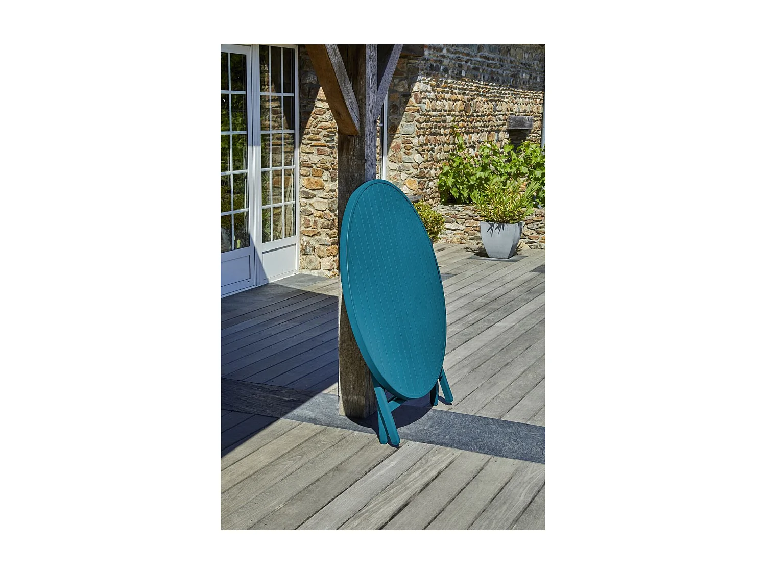 Table de Jardin Pliante "Marius" 110cm Bleu Canard