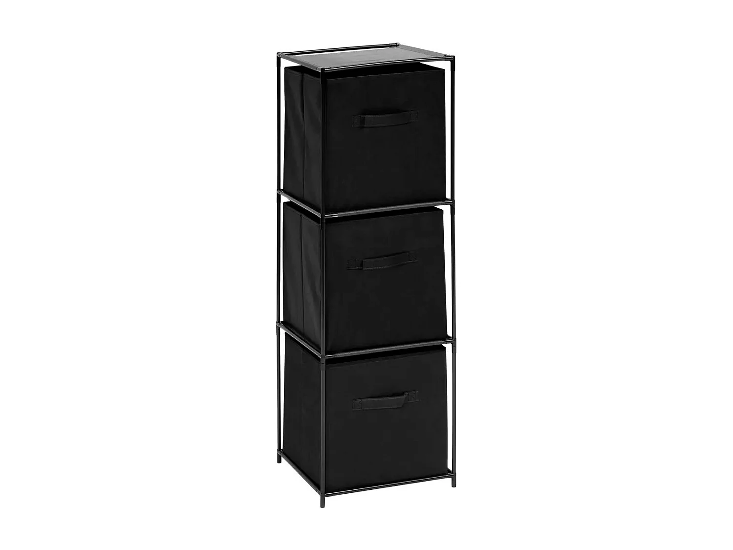 Étagère 3 Cases & 3 Boîtes "Mix n'Modul" 99cm Noir