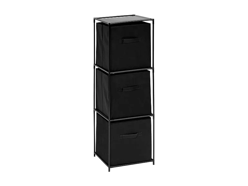 Étagère 3 Cases & 3 Boîtes "Mix n'Modul" 99cm Noir