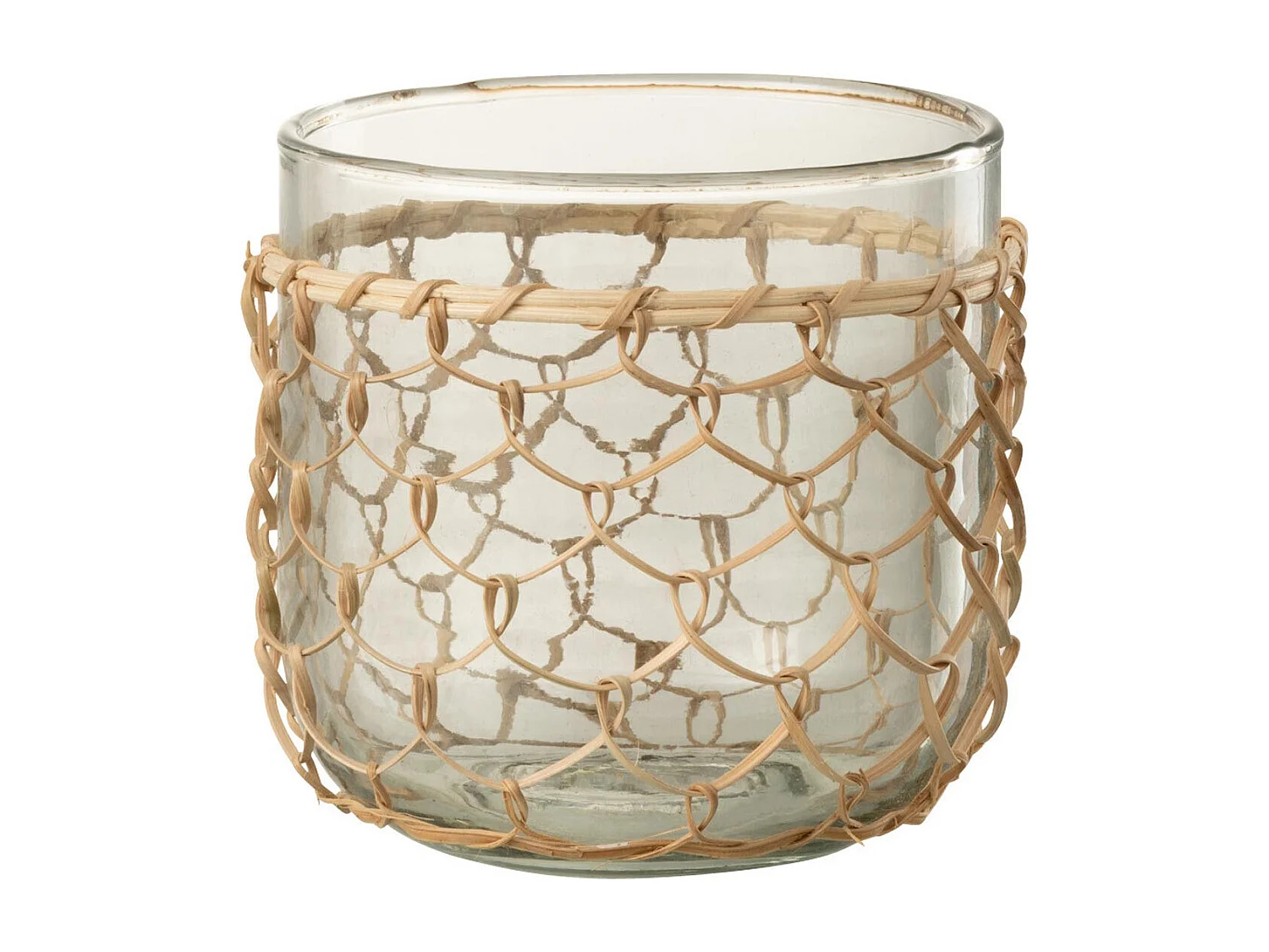 Photophore Design "Tricot" 13cm Transparent & Naturel