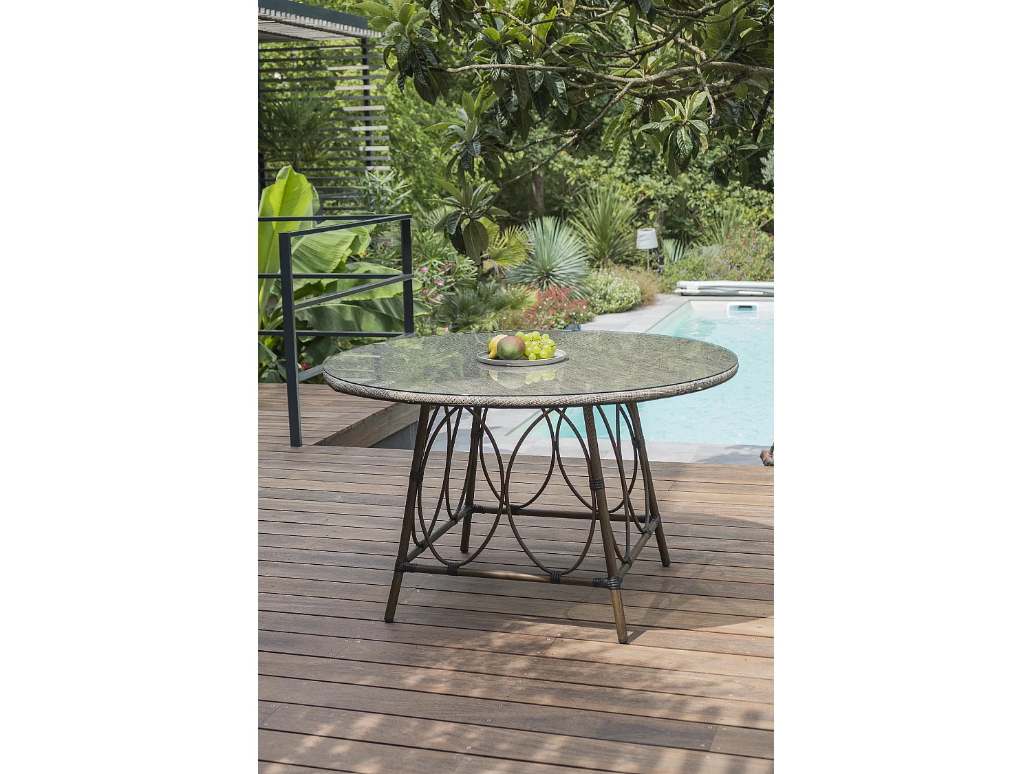 Table de jardin ronde en aluminium