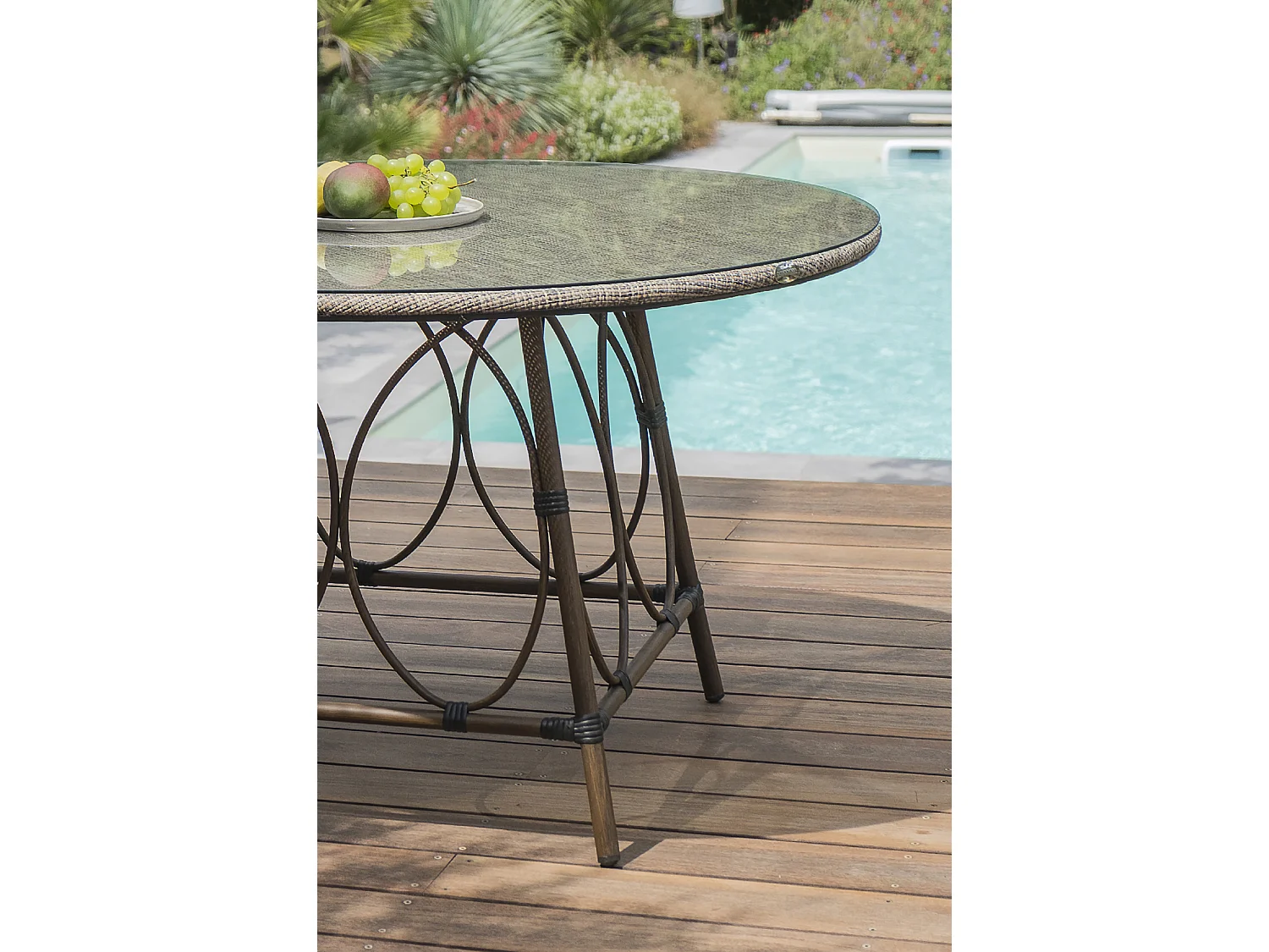 Table de jardin ronde en aluminium