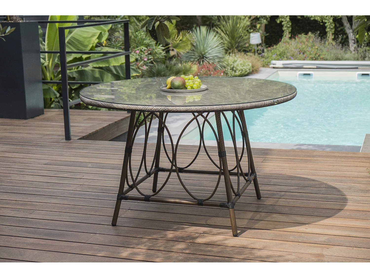 Table de jardin ronde en aluminium